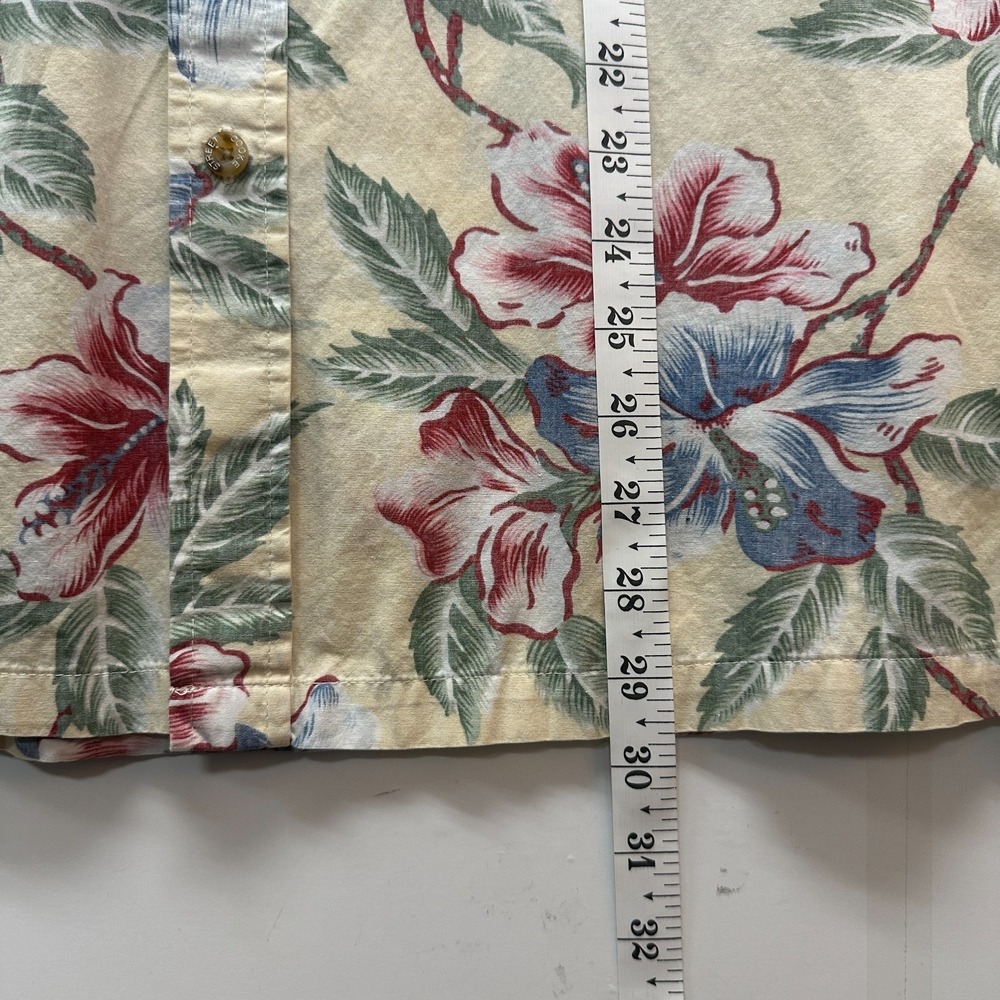 Cooke Street Honolulu Hawaiian Aloha Shirt L Cotton  Tropical Cream Vtg 90s-Y2K - Picture 6 of 7